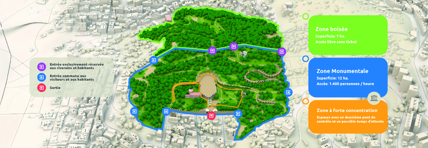 Carte de zonage del Park Güell